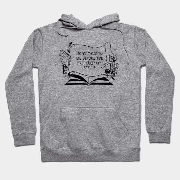 Don't Talk To Me Until I've Had My Spell Slots (Black) Hoodie by Viktormon